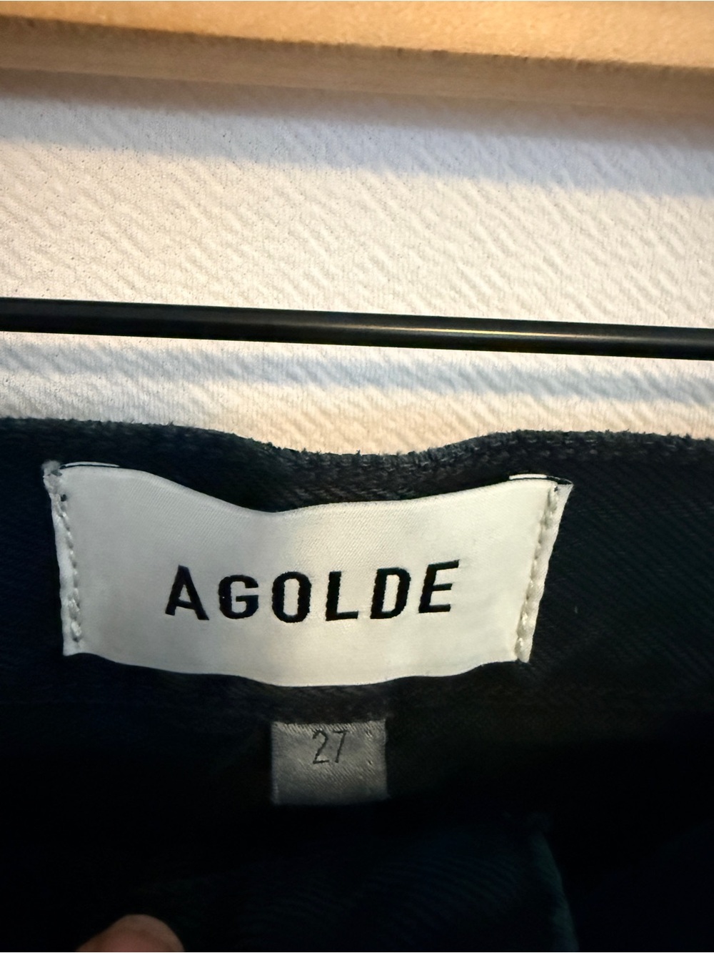 AGOLDE 90s Pinch Waist High Rise Straight Jeans in Crushed Black Denim 27 - Picture 5 of 6